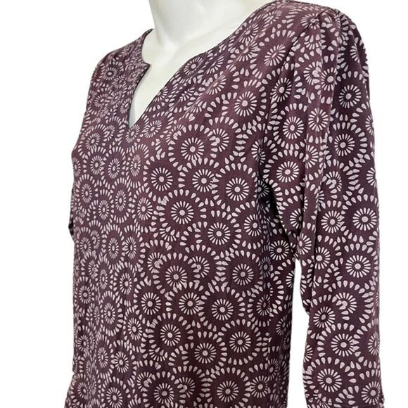 ZIG ZAG ASIAN COLLECTION Organic Cotton Purple Plum Knit Knee Length Dress sz S - Picture 8 of 16